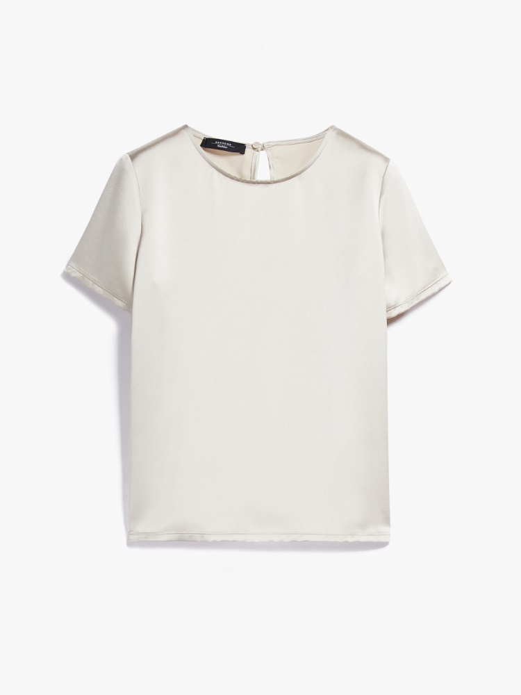 Satin T-shirt, vanilla - Weekend Max Mara