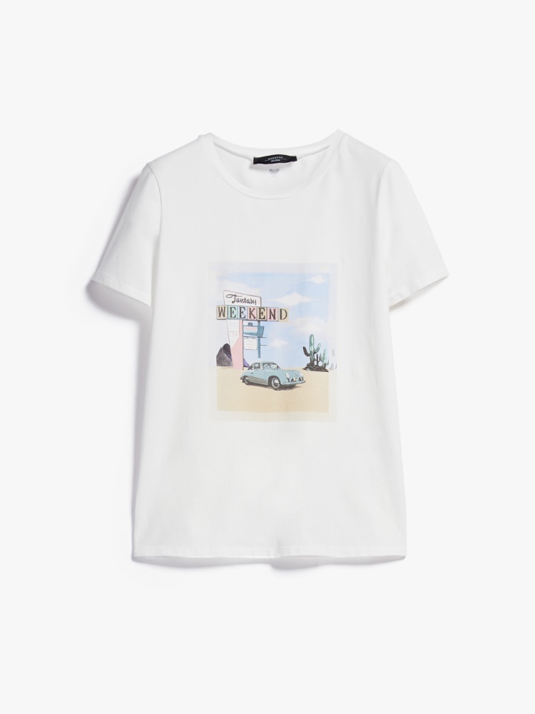 Cotton T-shirt - WHITE - Weekend Max Mara