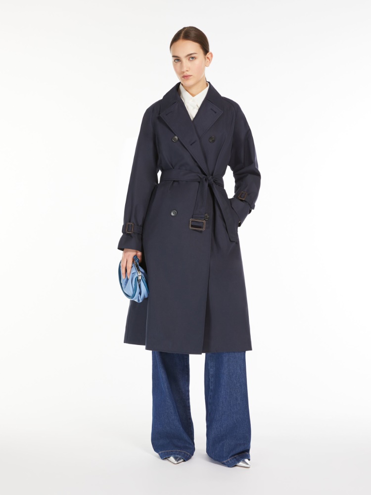 Reversible water-repellent fabric trench coat, navy | Weekend Max Mara