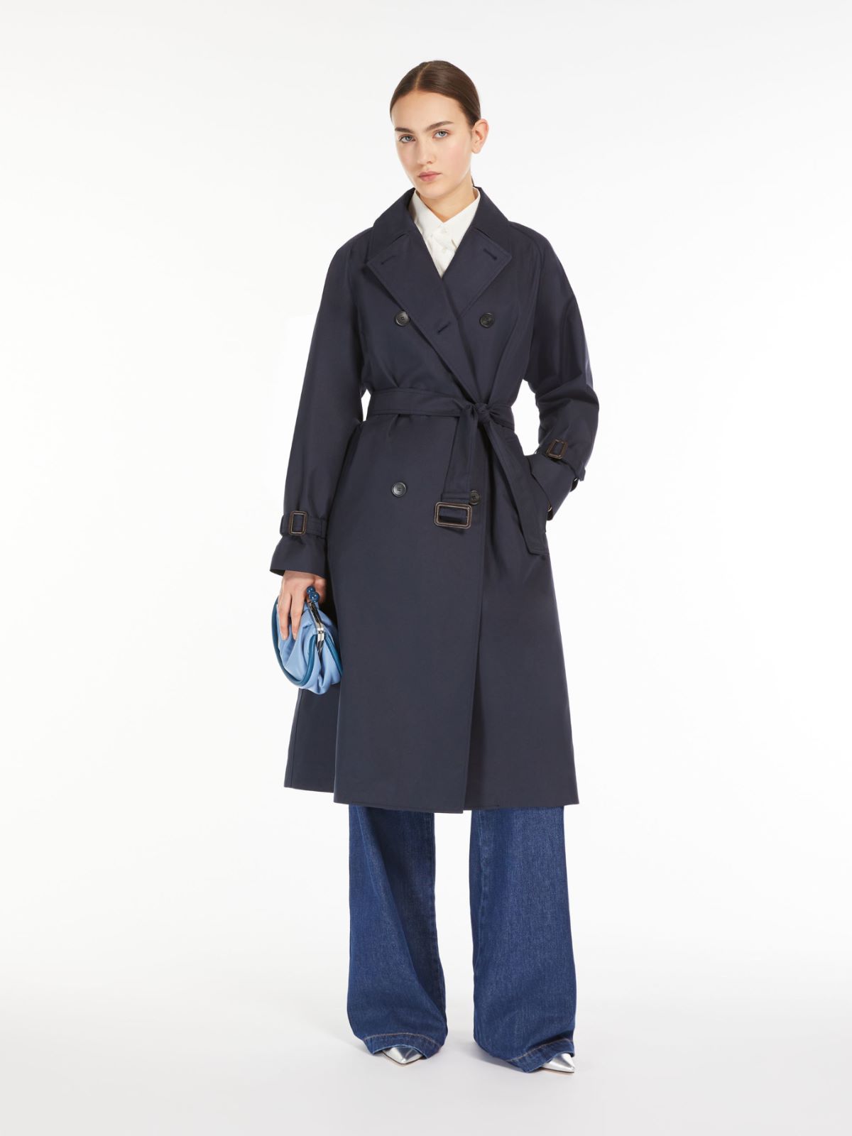 Reversible water-repellent fabric trench coat, navy | Weekend Max Mara