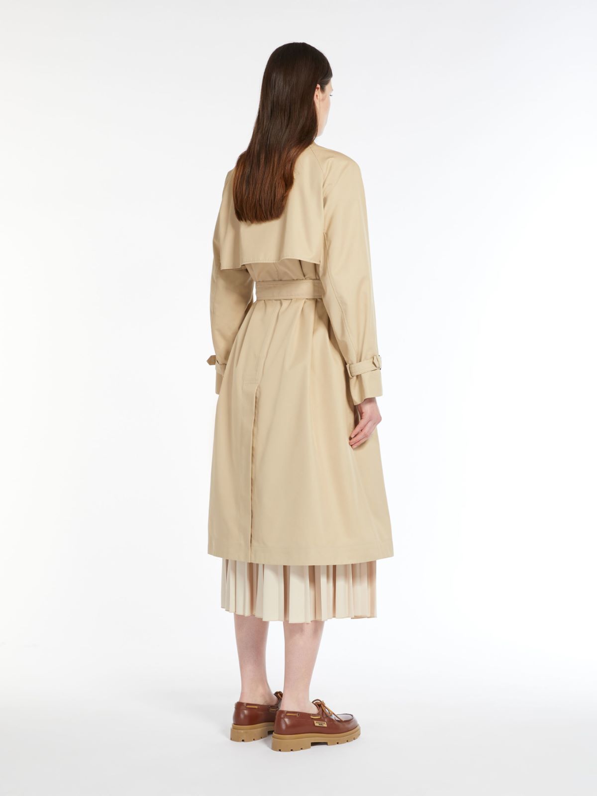 Reversible water-repellent fabric trench coat, honey | Weekend Max 