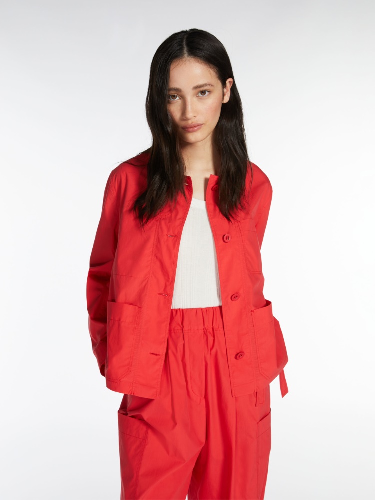 Cotton poplin jacket - RED - Weekend Max Mara