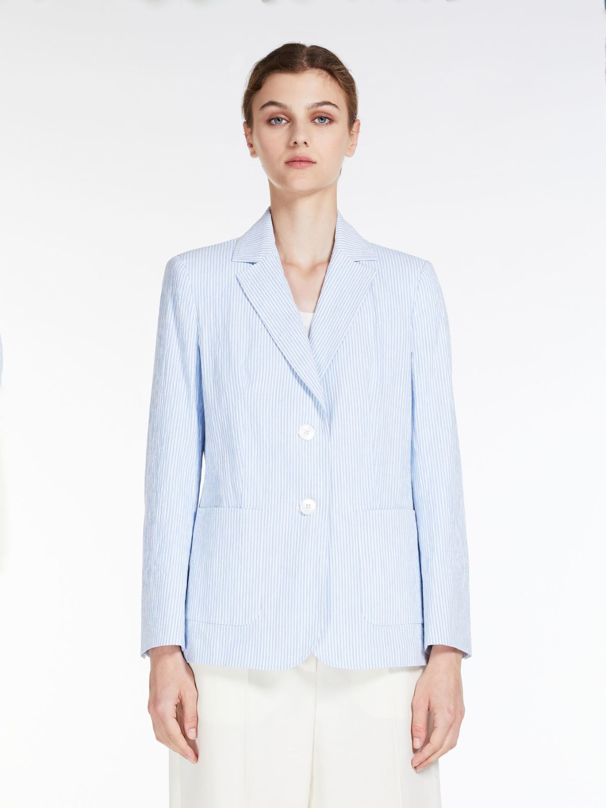 Cotton and linen blazer - LIGHT BLUE - Weekend Max Mara - 2