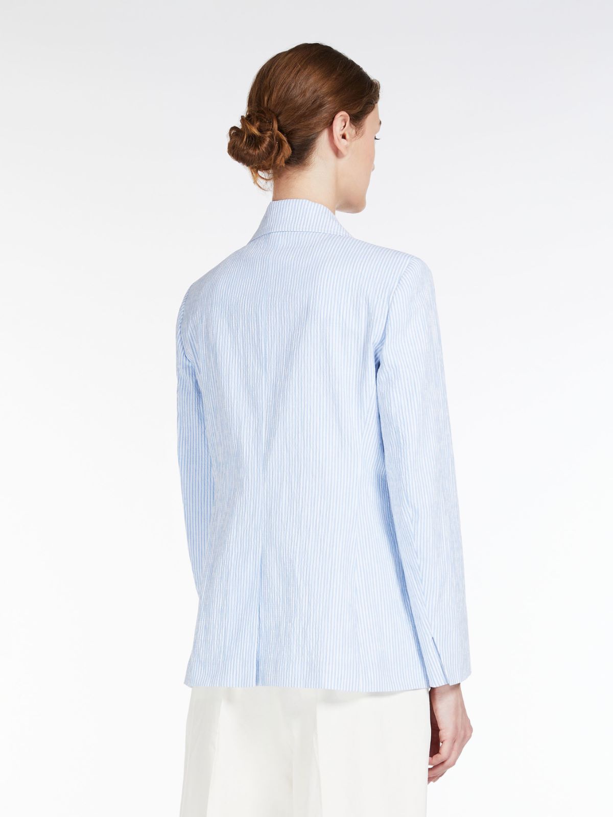 Cotton and linen blazer - LIGHT BLUE - Weekend Max Mara - 3