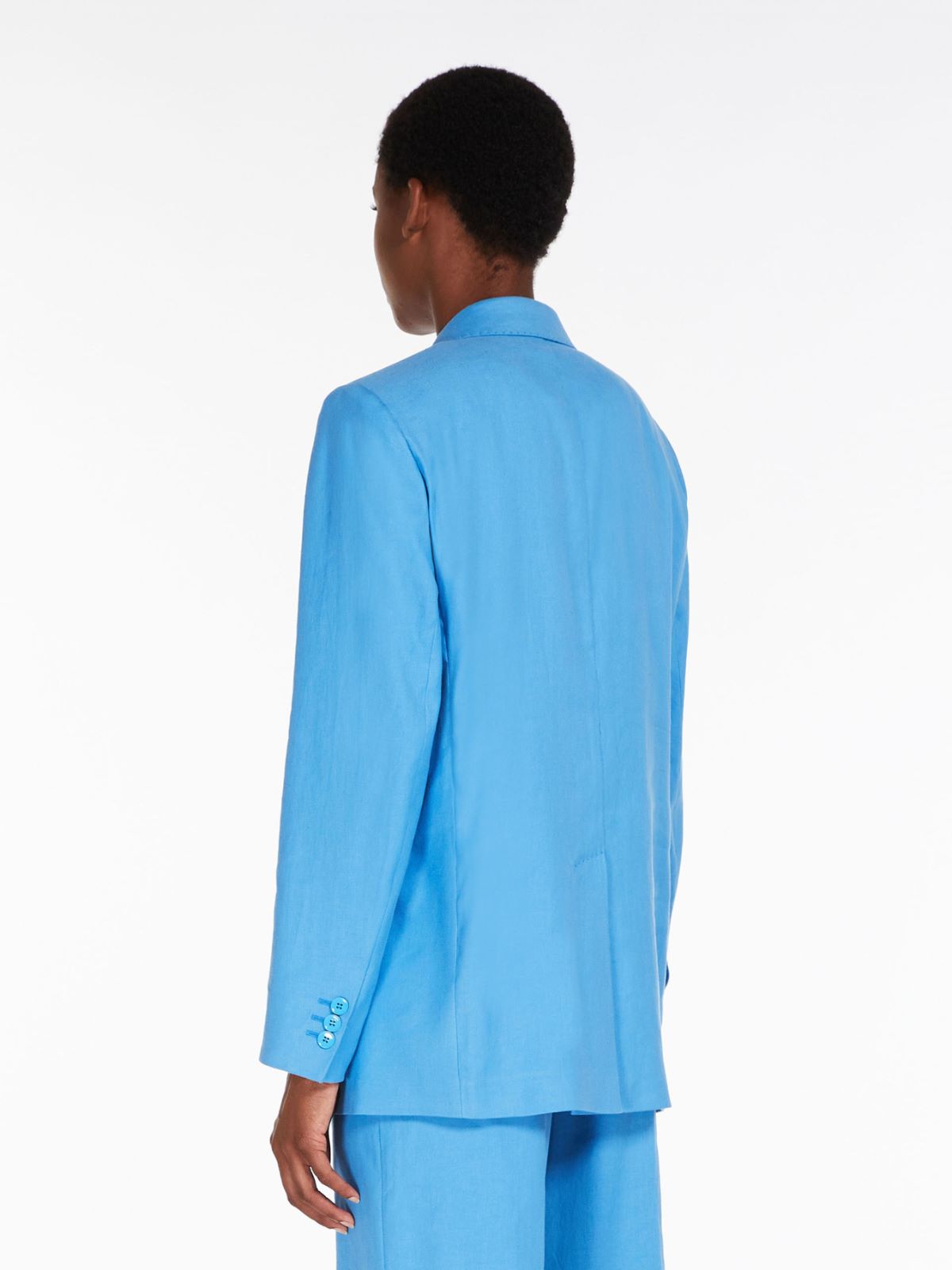 Linen and cotton blazer - LIGHT BLUE - Weekend Max Mara - 3