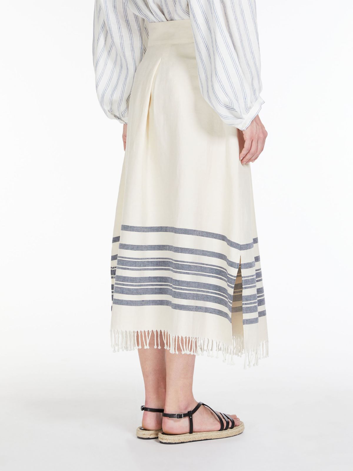 Skirt in linen and cotton - ECRU - Weekend Max Mara - 3