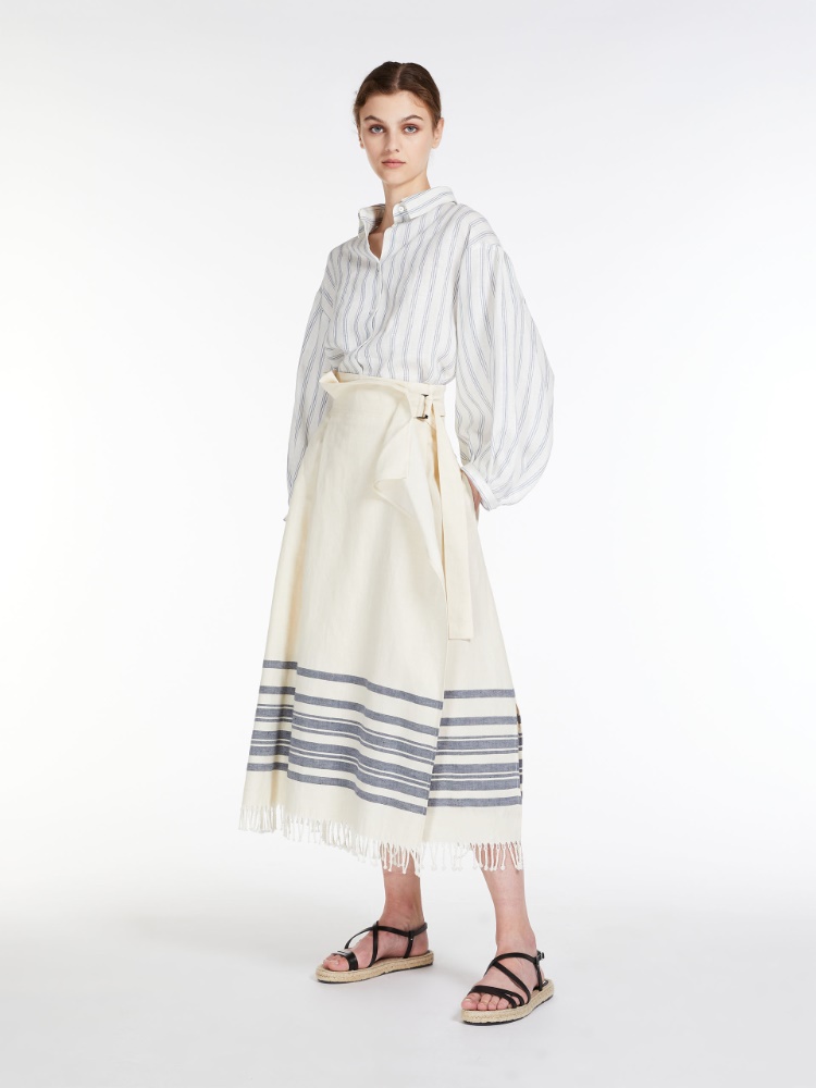 Skirt in linen and cotton - ECRU - Weekend Max Mara