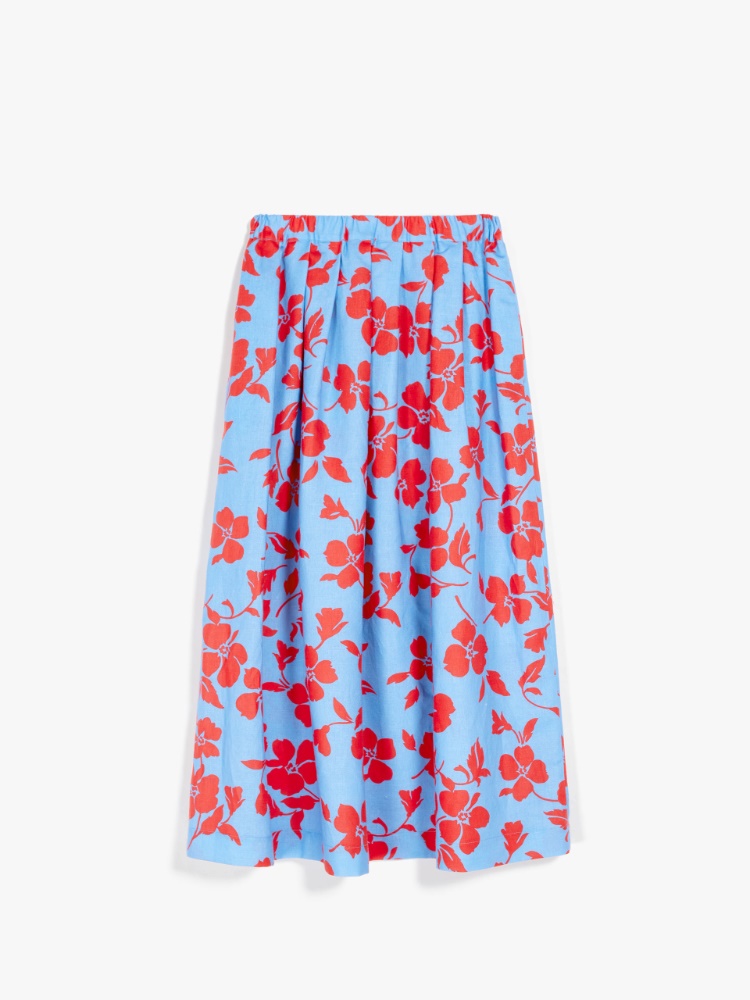 Skirt in linen and cotton - LIGHT BLUE - Weekend Max Mara