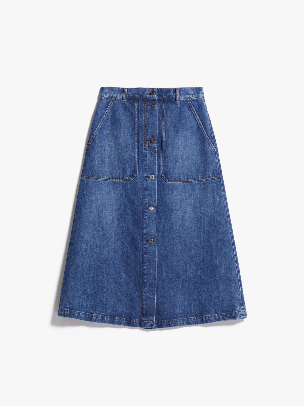 Skirt in organic cotton denim - NAVY - Weekend Max Mara - 5