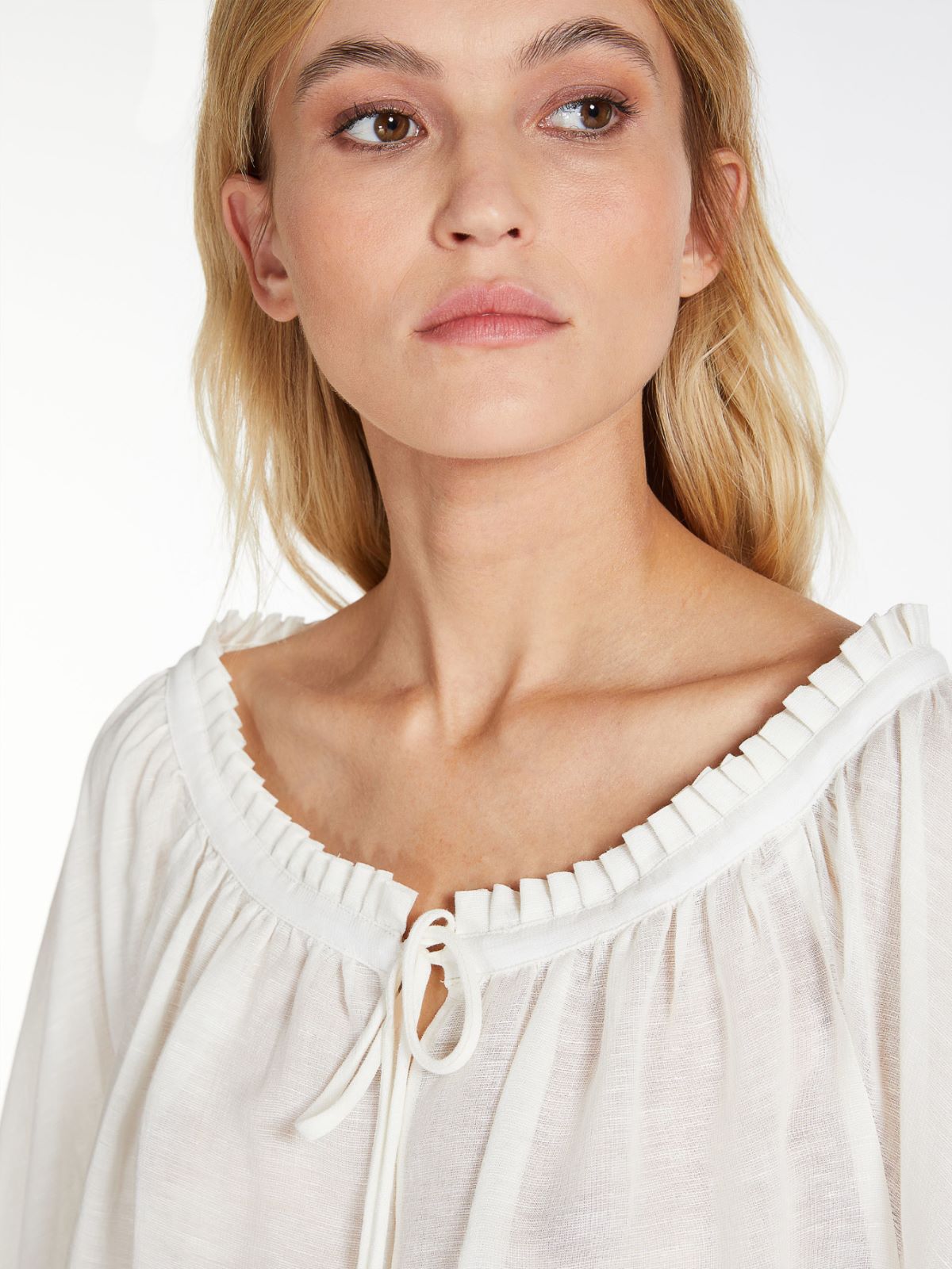 Viscose and linen blouse - WHITE - Weekend Max Mara - 5
