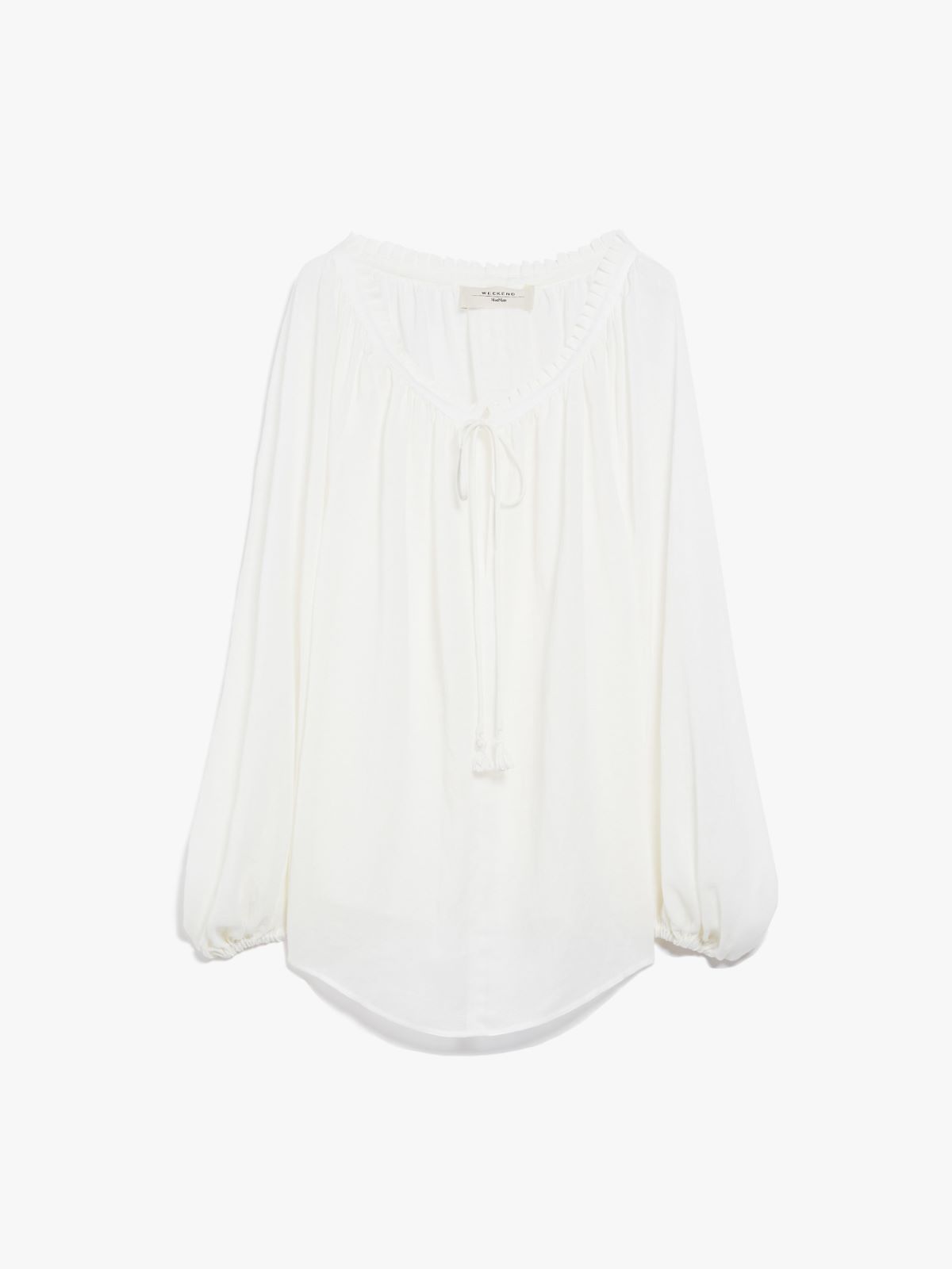 Viscose and linen blouse - WHITE - Weekend Max Mara - 7