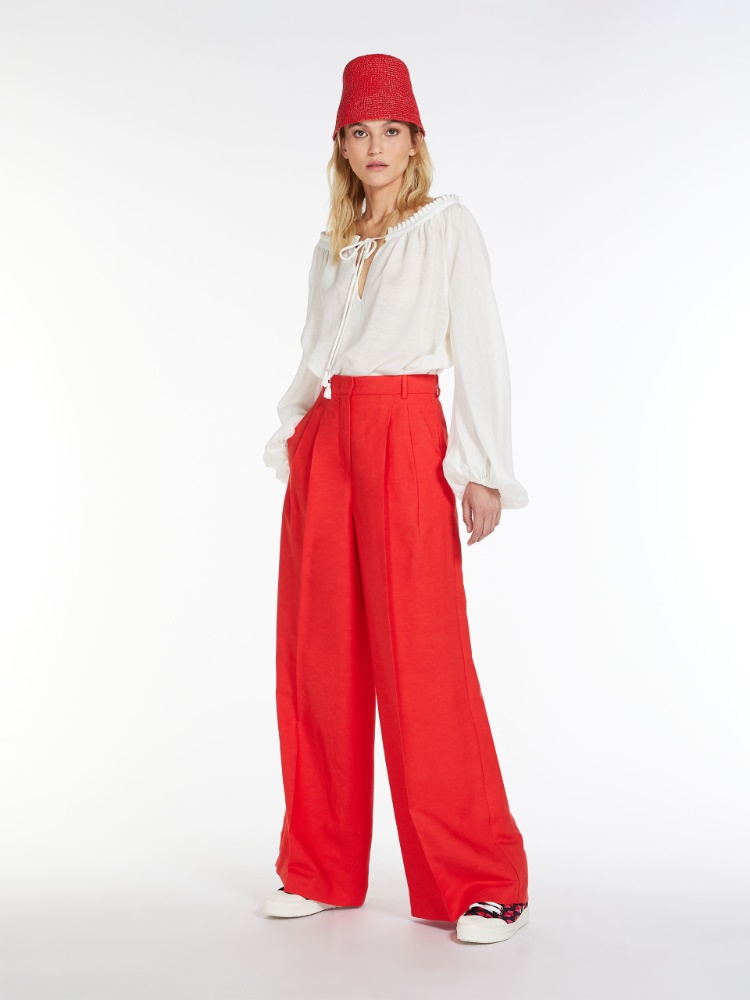 Viscose and linen blouse - WHITE - Weekend Max Mara