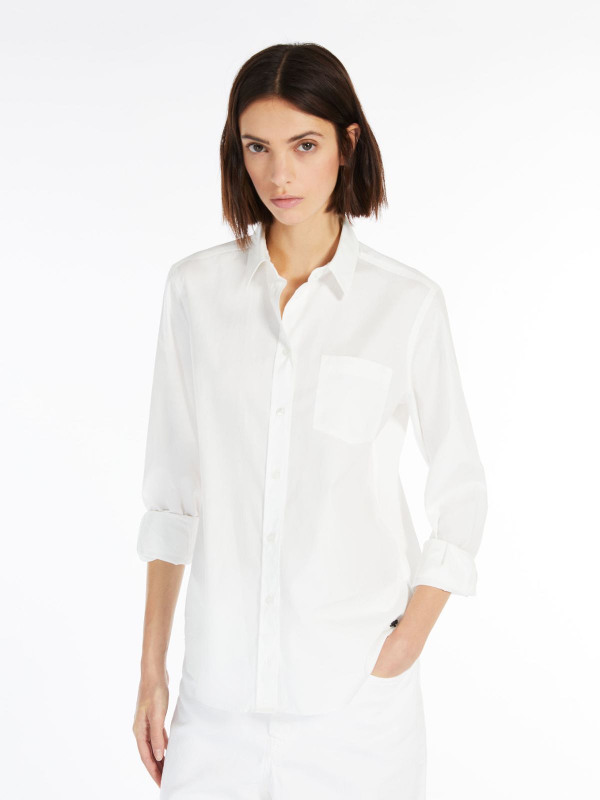 Shirt in organic cotton poplin - OPTICAL WHITE - Weekend Max Mara - 4