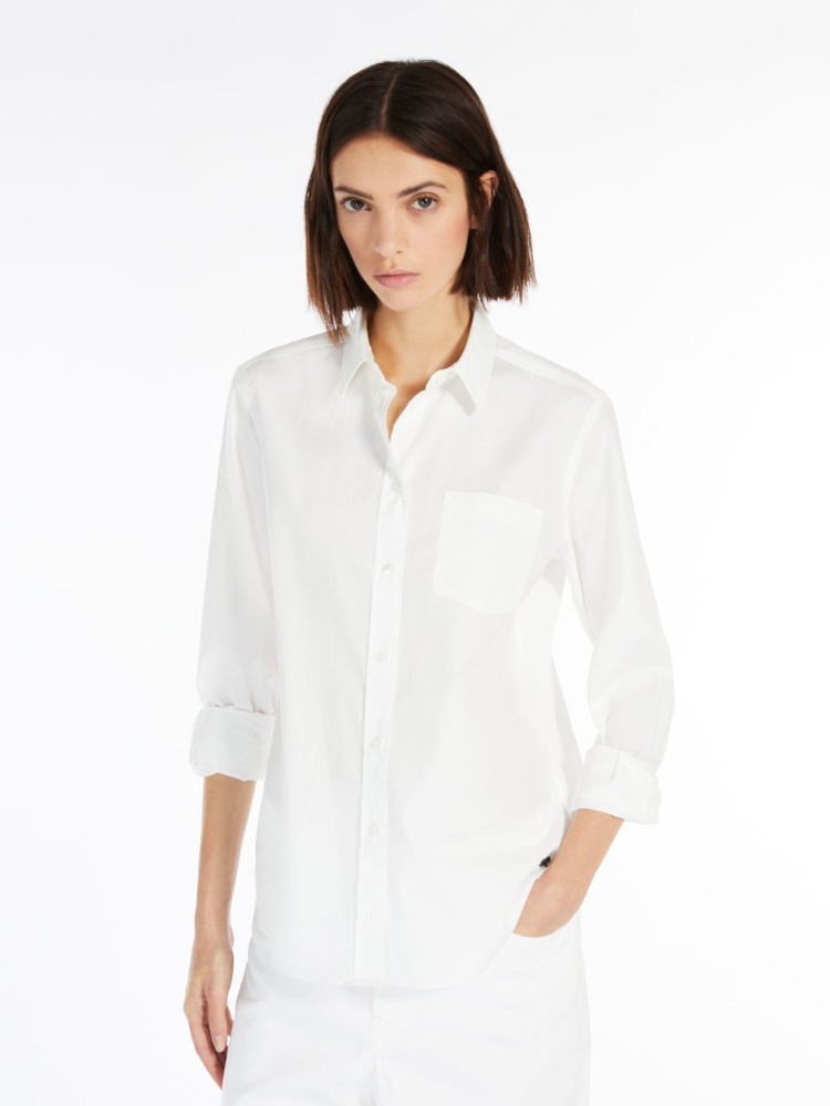 Cotton poplin shirt - OPTICAL WHITE - Weekend Max Mara