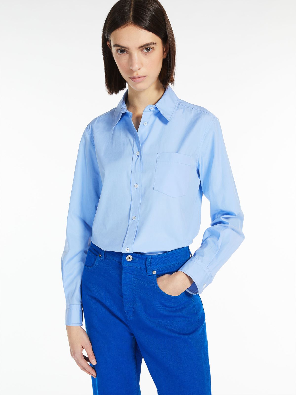 Shirt in organic cotton poplin - LIGHT BLUE - Weekend Max Mara - 4
