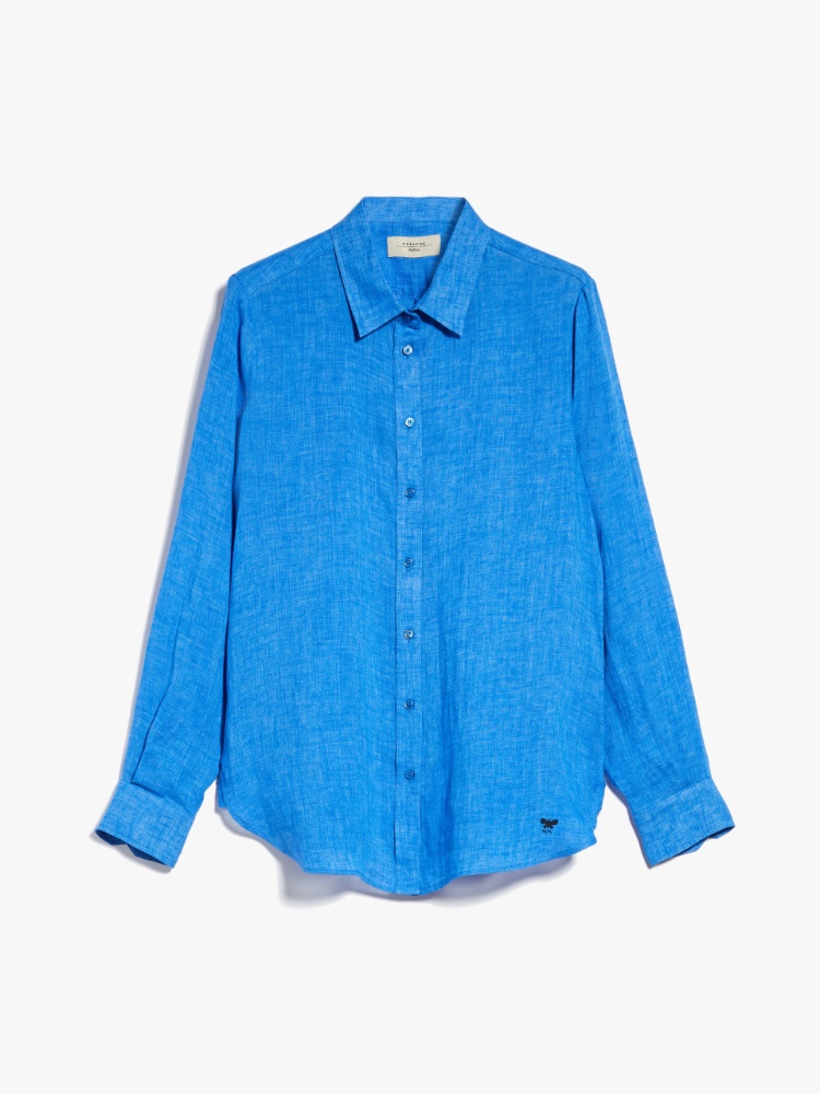 Linen fabric shirt - CORNFLOWER BLUE - Weekend Max Mara - 2