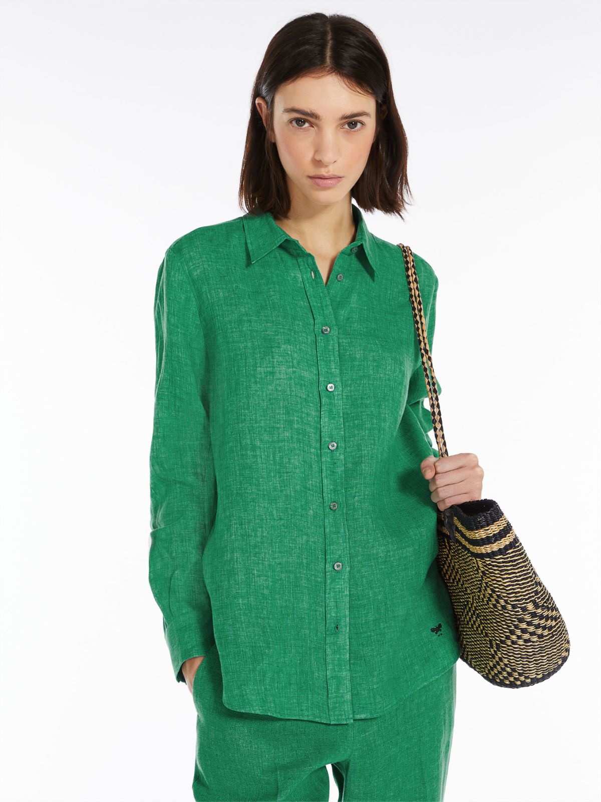 Linen fabric shirt - GREEN - Weekend Max Mara - 4