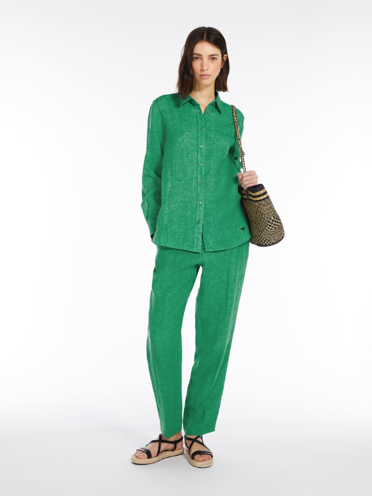 Linen fabric shirt - GREEN - Weekend Max Mara