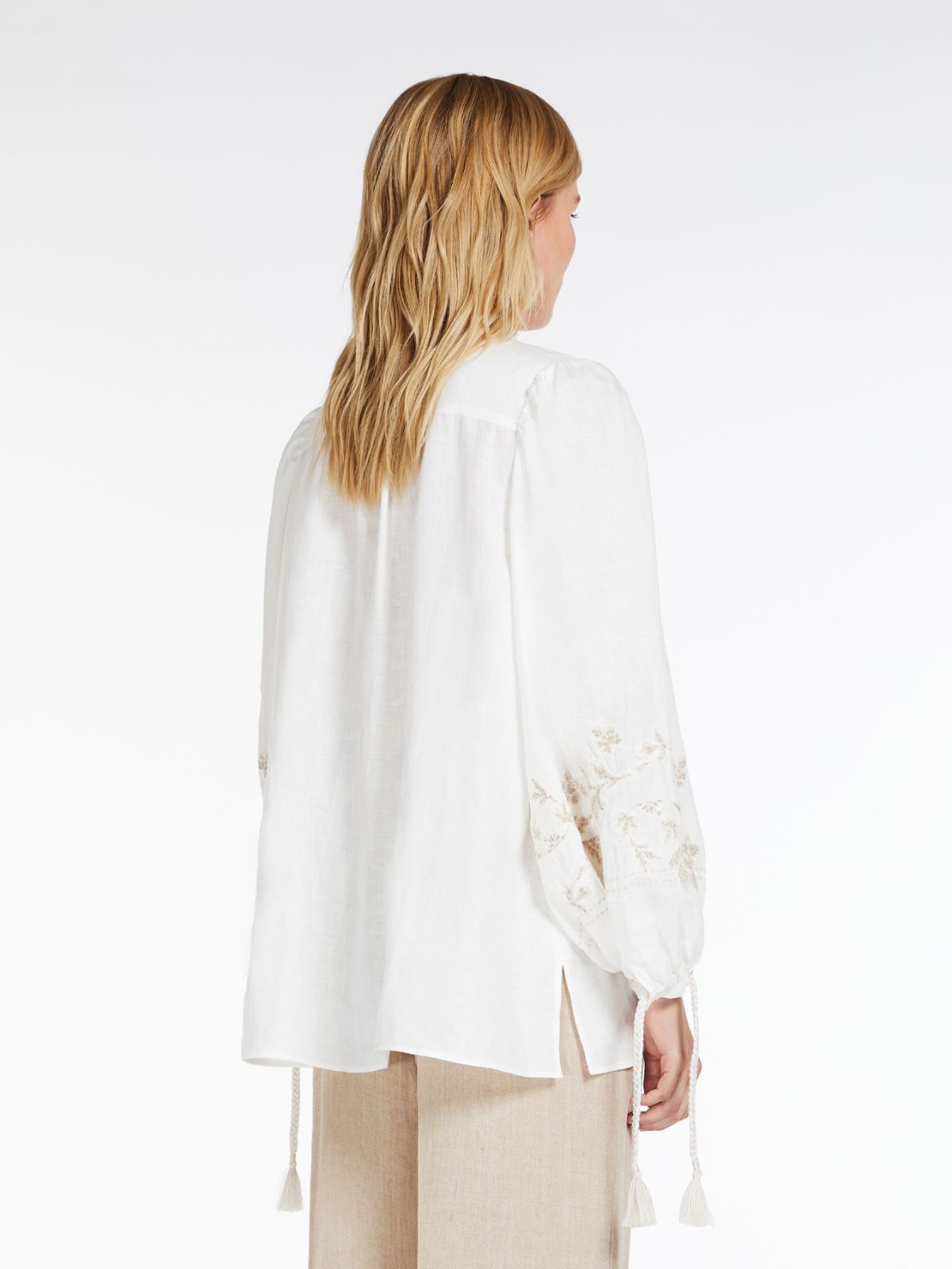 Linen fabric shirt - WHITE - Weekend Max Mara - 3