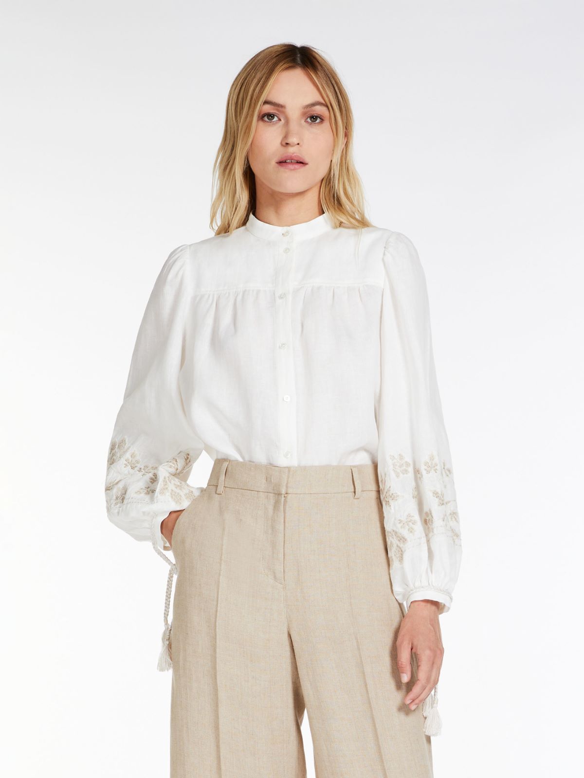 Linen fabric shirt - WHITE - Weekend Max Mara - 4