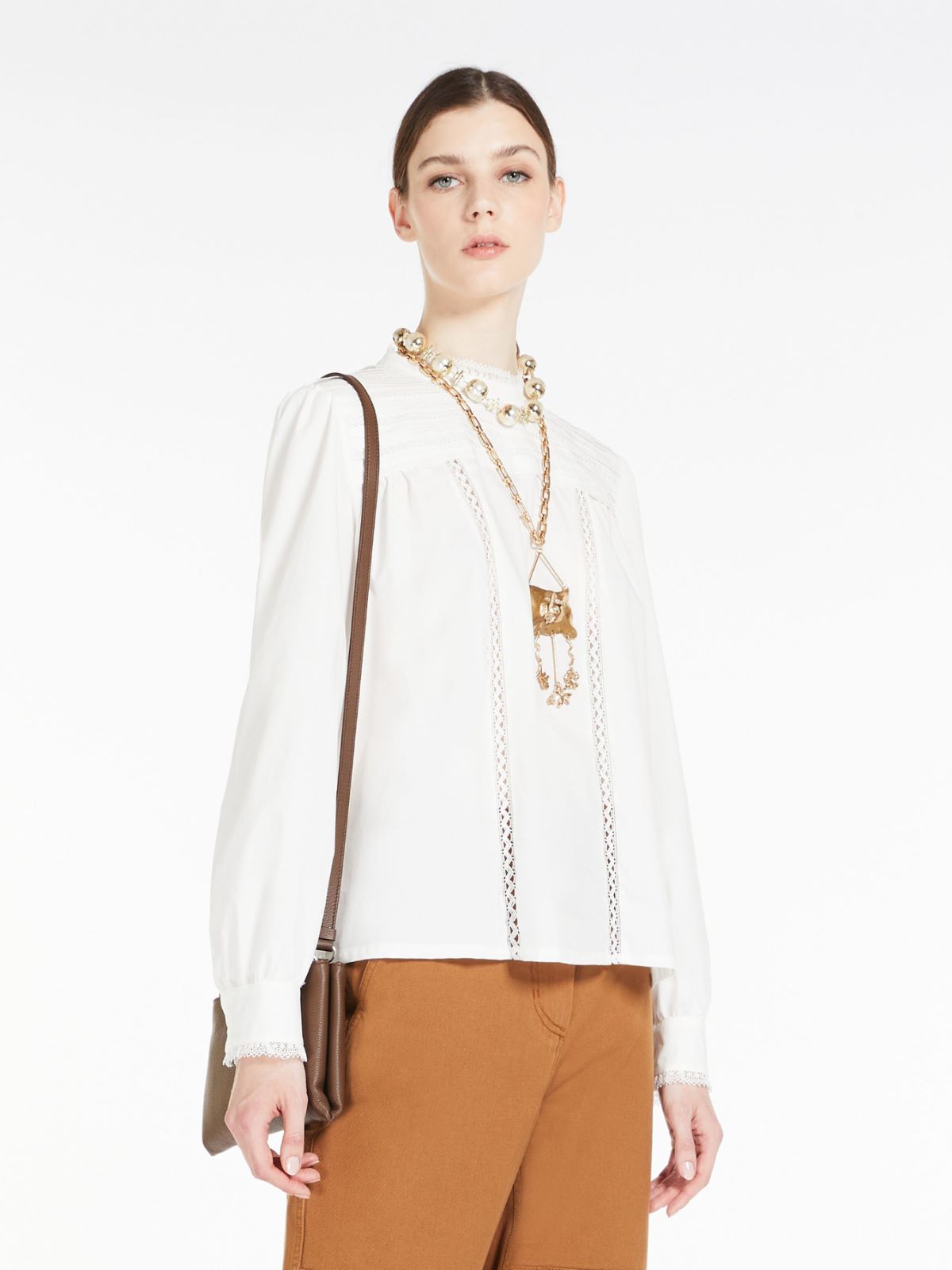 Cotton poplin blouse - WHITE - Weekend Max Mara - 4