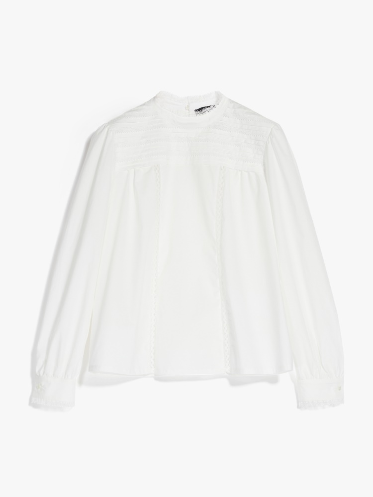 Cotton poplin blouse - WHITE - Weekend Max Mara