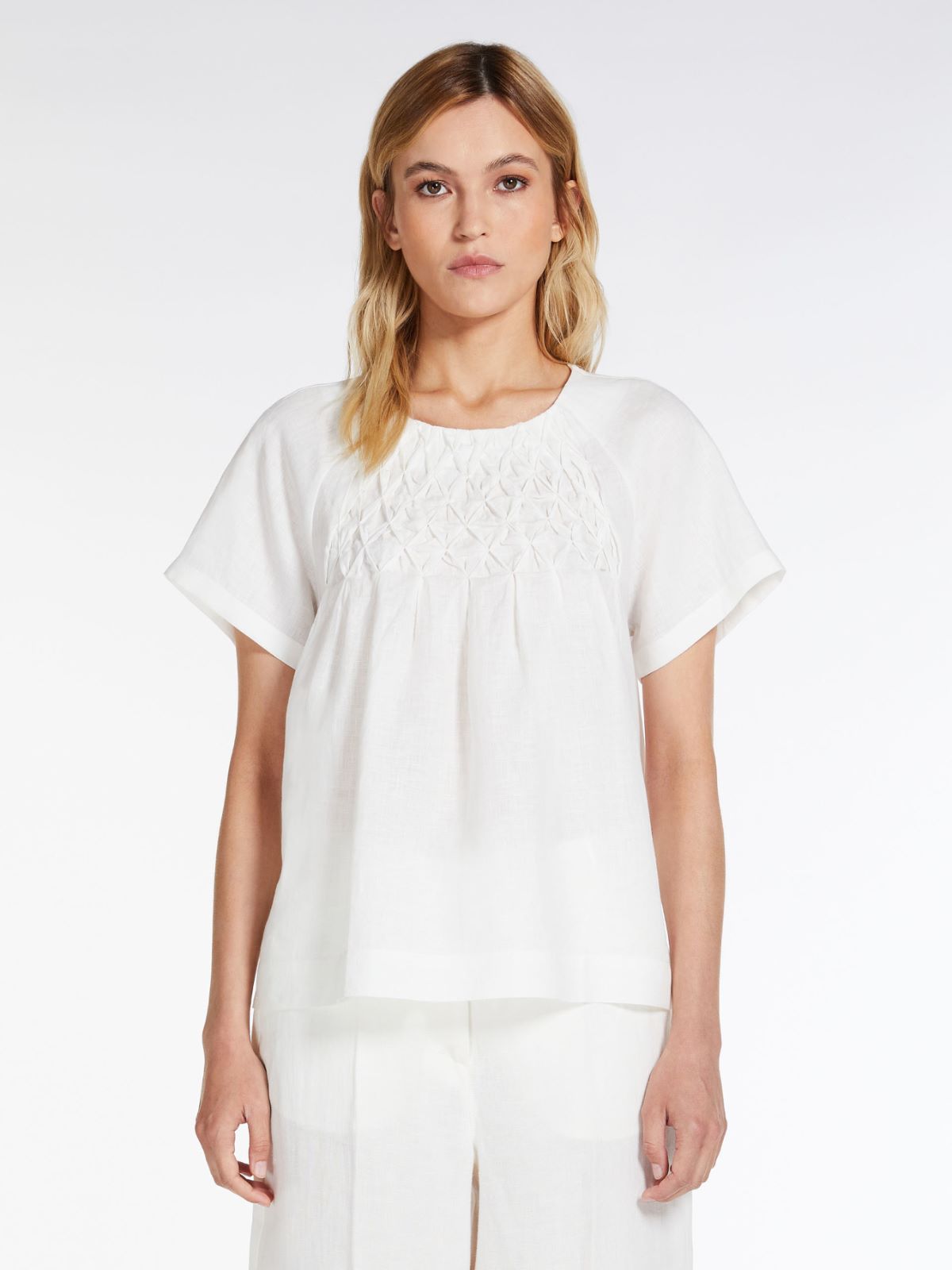 Linen and cotton blouse - WHITE - Weekend Max Mara - 2