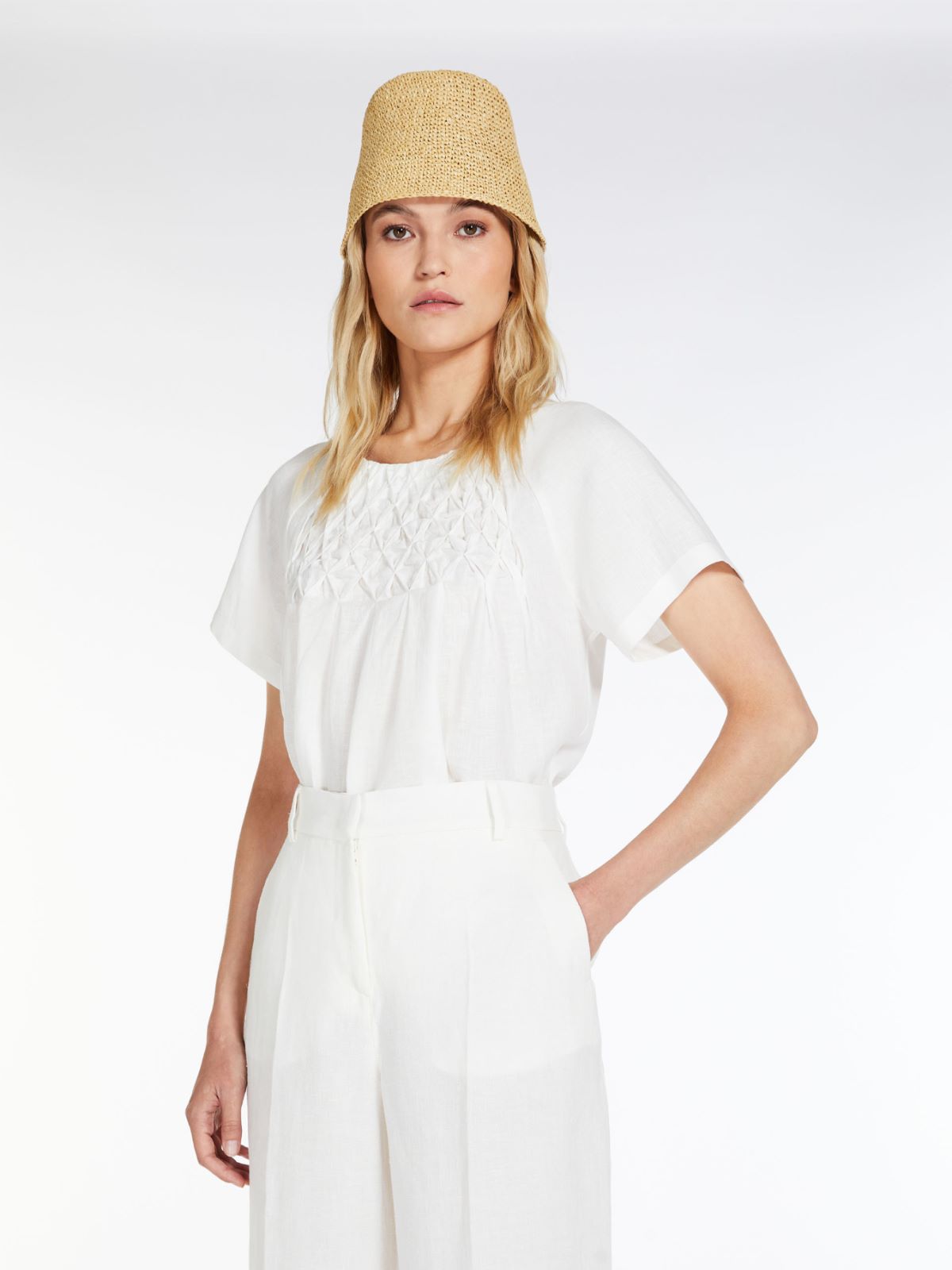 Linen and cotton blouse - WHITE - Weekend Max Mara - 4
