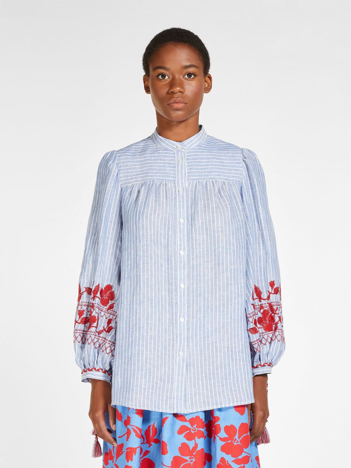 Linen fabric shirt - NAVY - Weekend Max Mara - 2