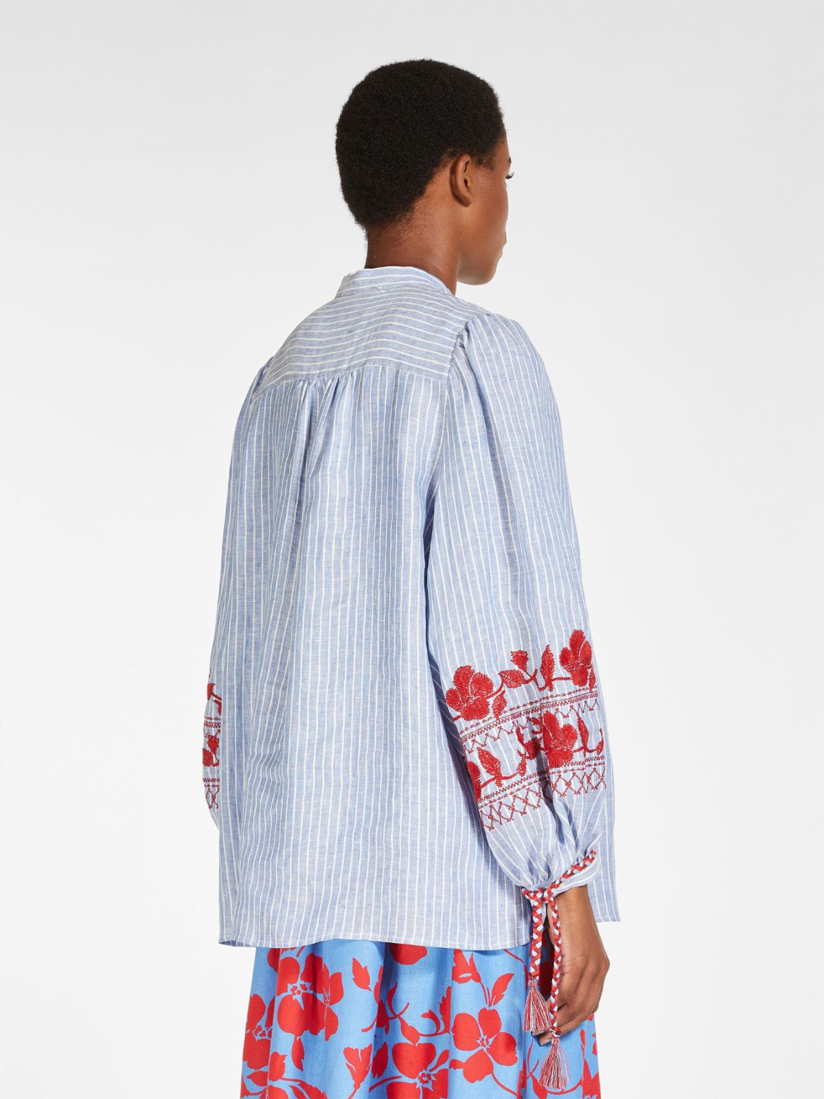 Linen fabric shirt - NAVY - Weekend Max Mara - 3