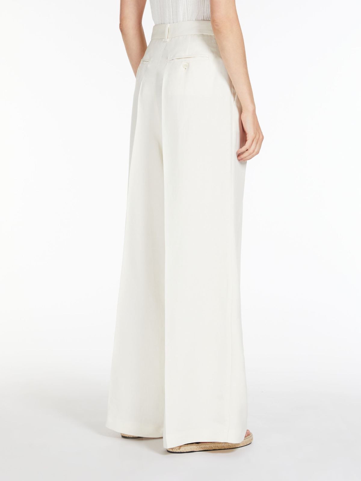 Viscose and linen trousers - IVORY - Weekend Max Mara - 3