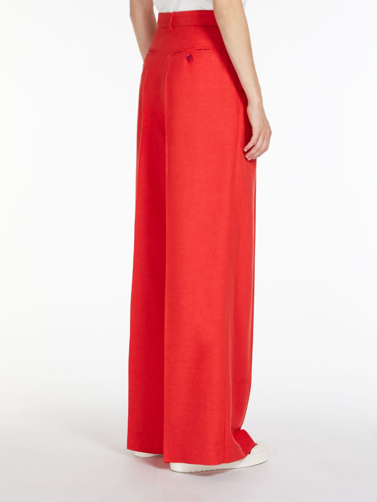 Viscose and linen trousers - RED - Weekend Max Mara - 3