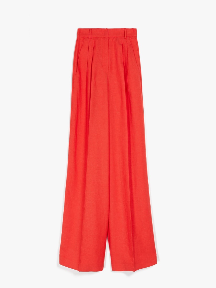 Viscose and linen trousers - RED - Weekend Max Mara