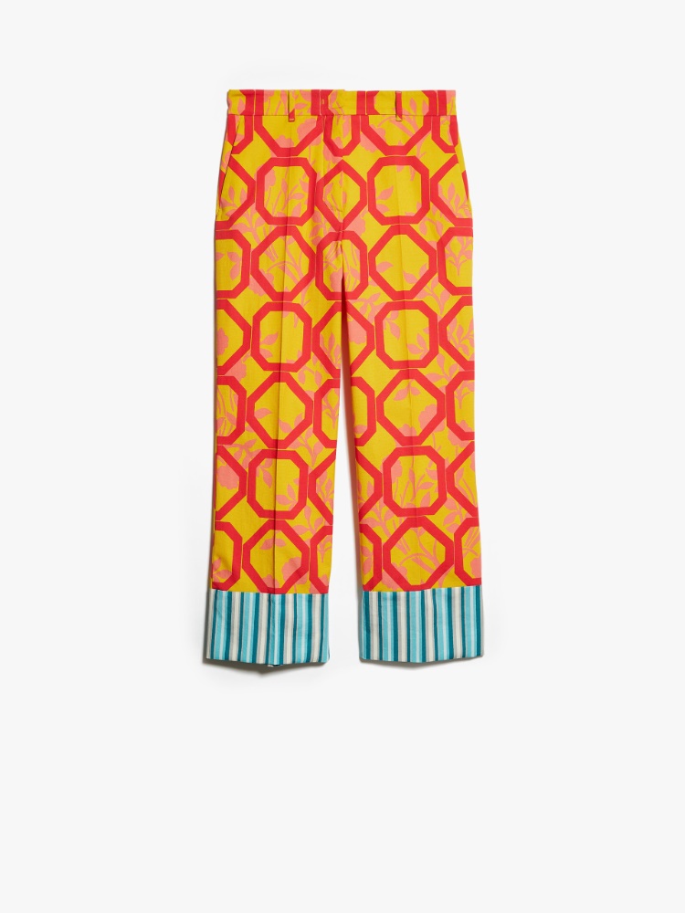 Cotton faille trousers - YELLOW - Weekend Max Mara