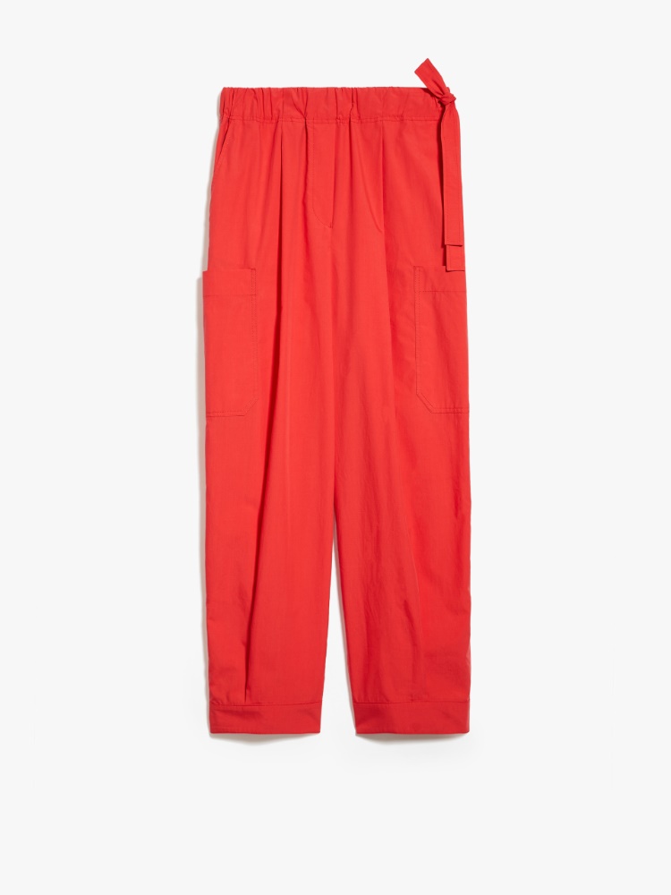 Cotton poplin trousers - RED - Weekend Max Mara