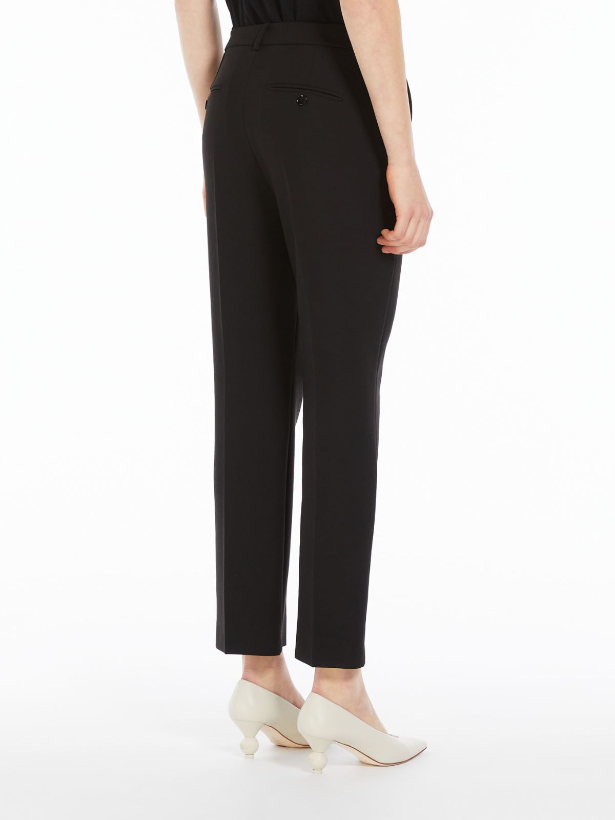 Straight-fit viscose canvas trousers, black | Weekend Max Mara