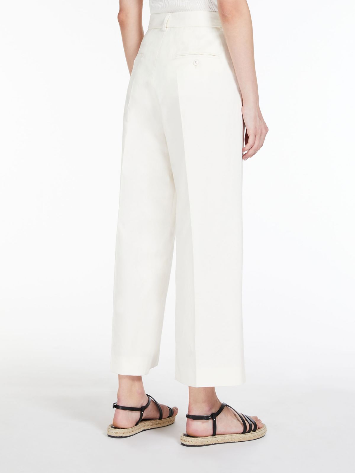 Cotton and linen trousers - IVORY - Weekend Max Mara - 3