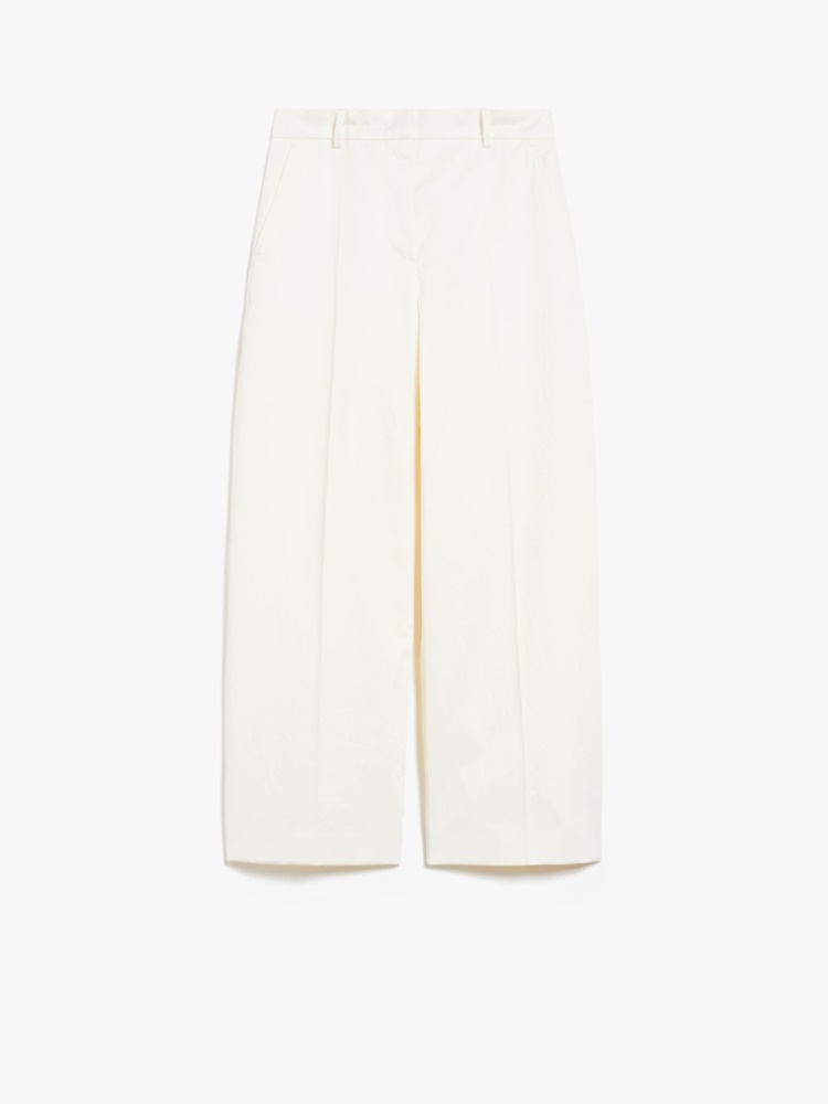 Cotton and linen trousers - IVORY - Weekend Max Mara