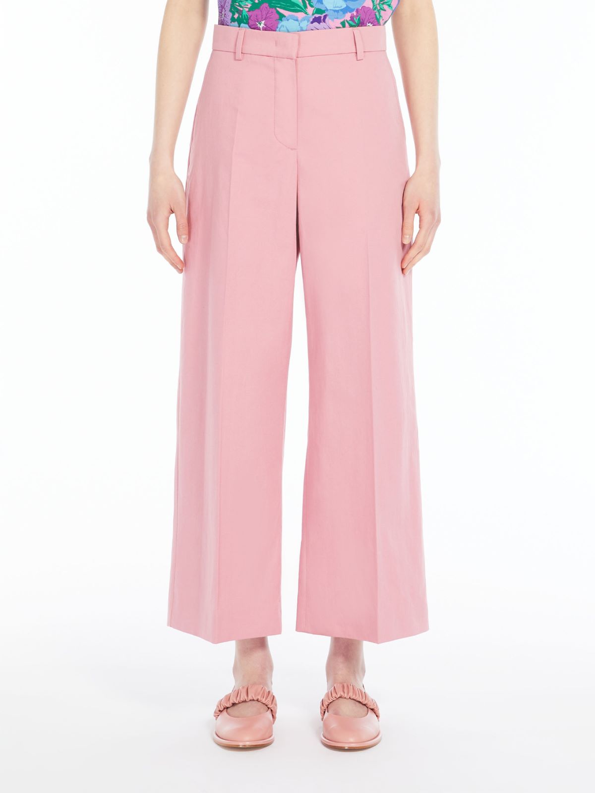 Cotton and linen trousers - PINK - Weekend Max Mara - 2