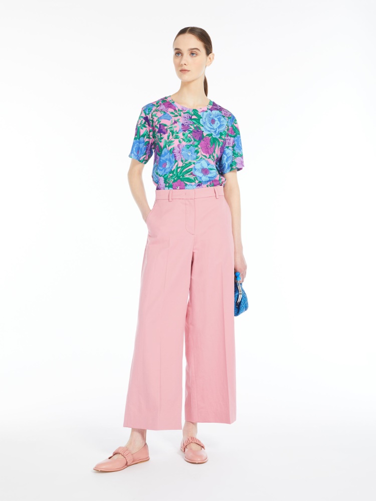 Cotton and linen trousers - PINK - Weekend Max Mara