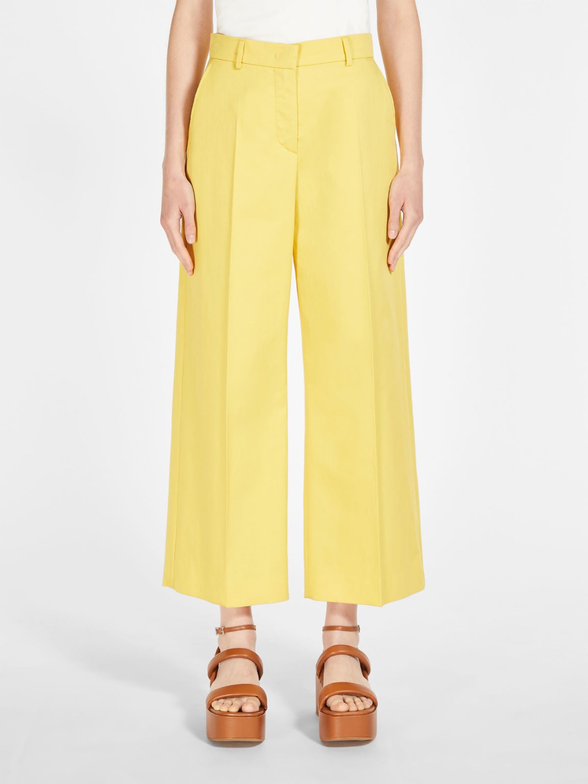Cotton and linen trousers - BRIGHT YELLOW - Weekend Max Mara - 2