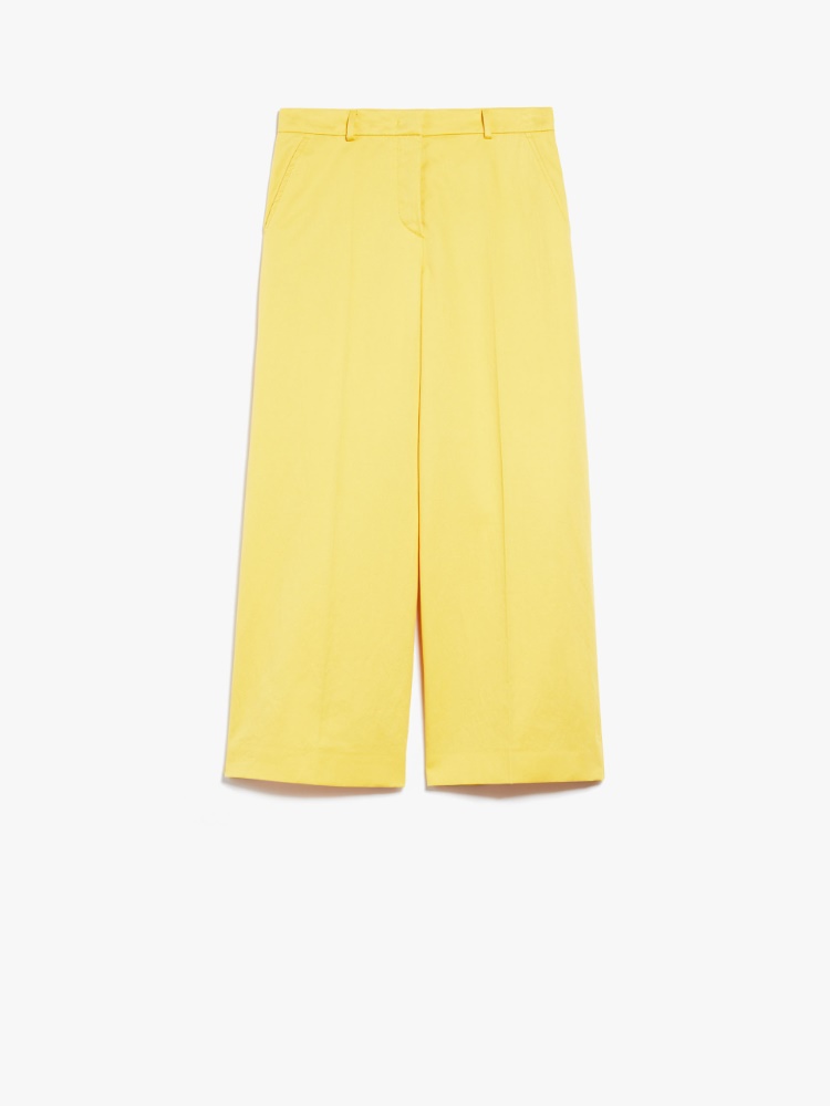 Cotton and linen trousers - BRIGHT YELLOW - Weekend Max Mara