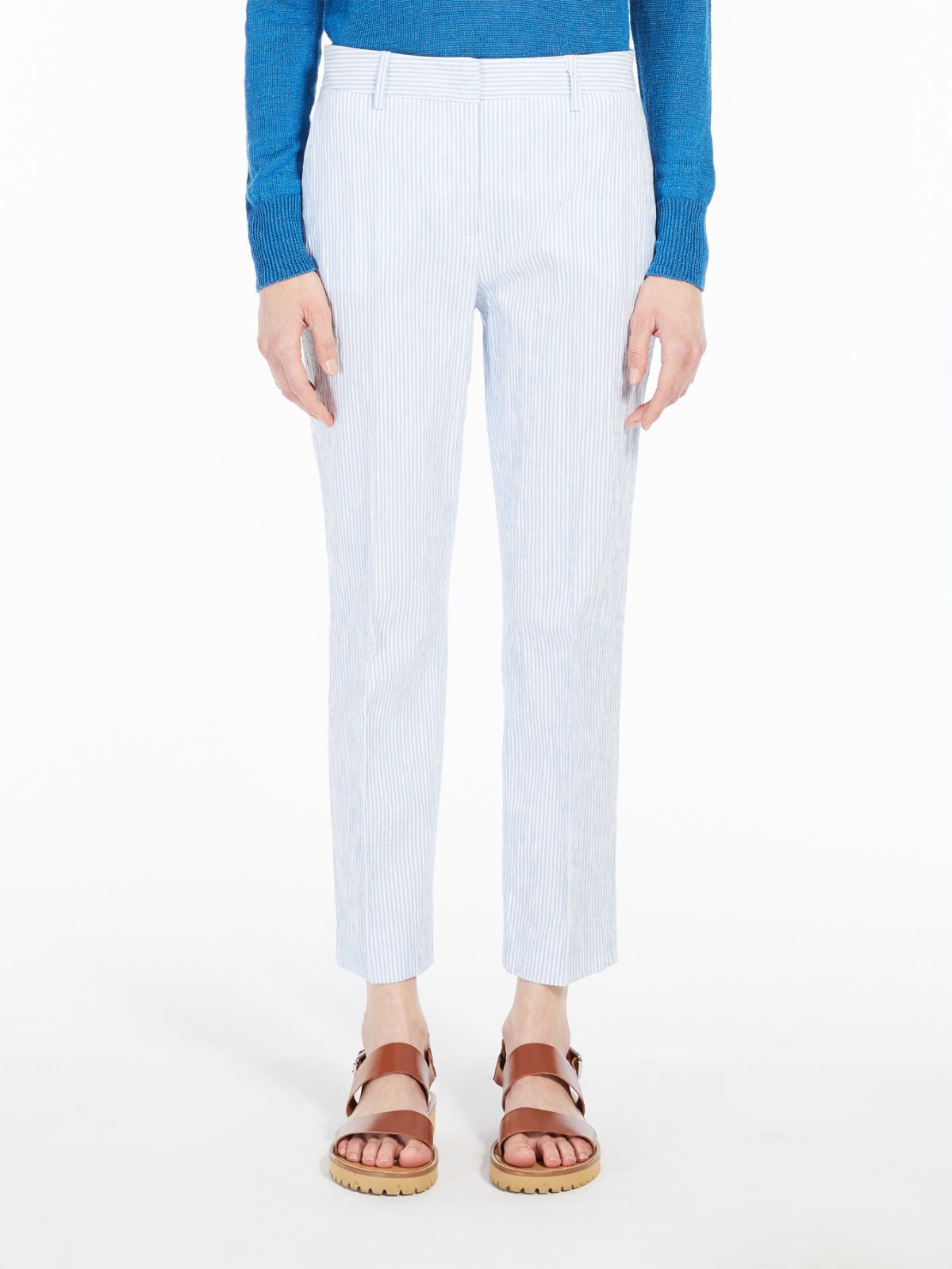 Cotton and linen trousers - LIGHT BLUE - Weekend Max Mara - 2