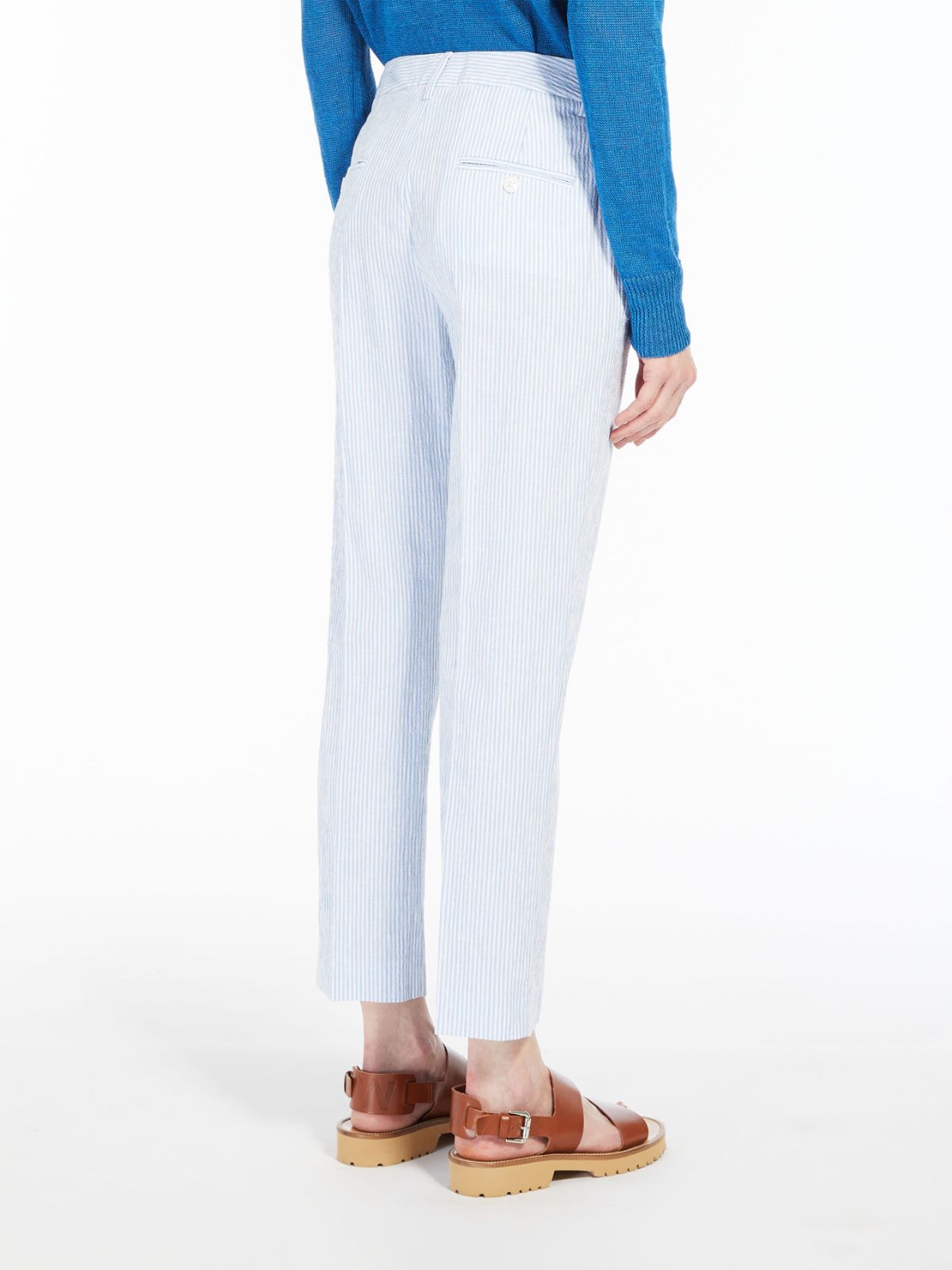 Cotton and linen trousers - LIGHT BLUE - Weekend Max Mara - 3
