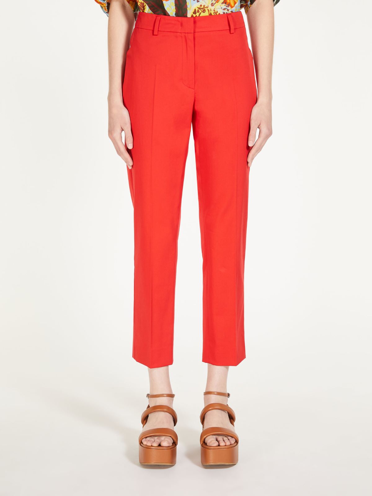 Cotton gabardine trousers  - RED - Weekend Max Mara - 2