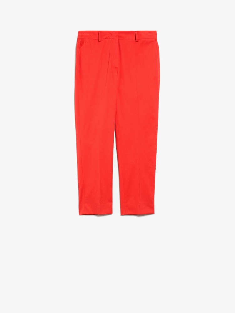Cotton gabardine trousers  - RED - Weekend Max Mara