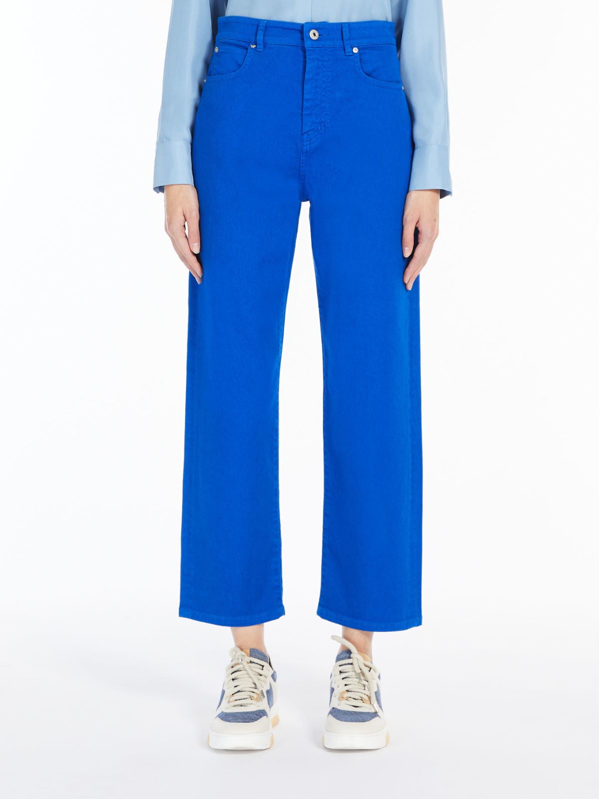 Trousers in organic cotton  - CORNFLOWER BLUE - Weekend Max Mara - 2