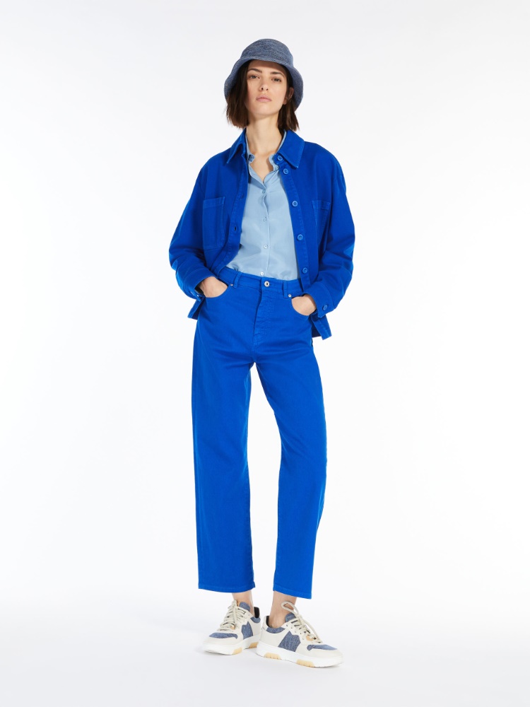 Trousers in organic cotton  - CORNFLOWER BLUE - Weekend Max Mara