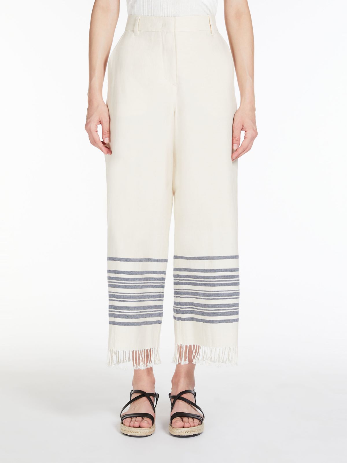Linen and cotton trousers - ECRU - Weekend Max Mara - 2