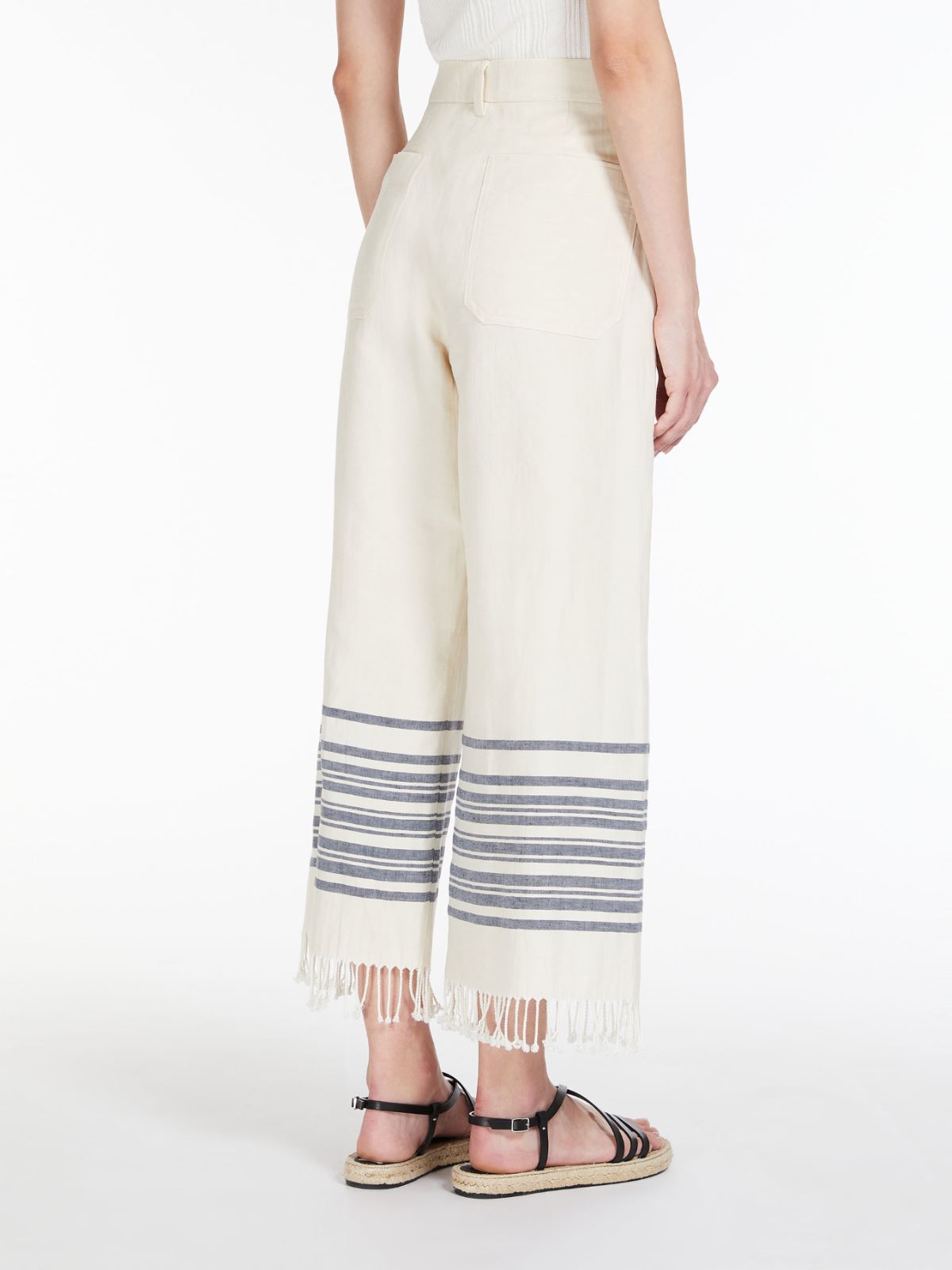 Linen and cotton trousers - ECRU - Weekend Max Mara - 3